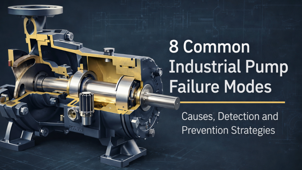industrial centrifugal pump cross section showing impeller shaft mechanical seal and bearing assembly