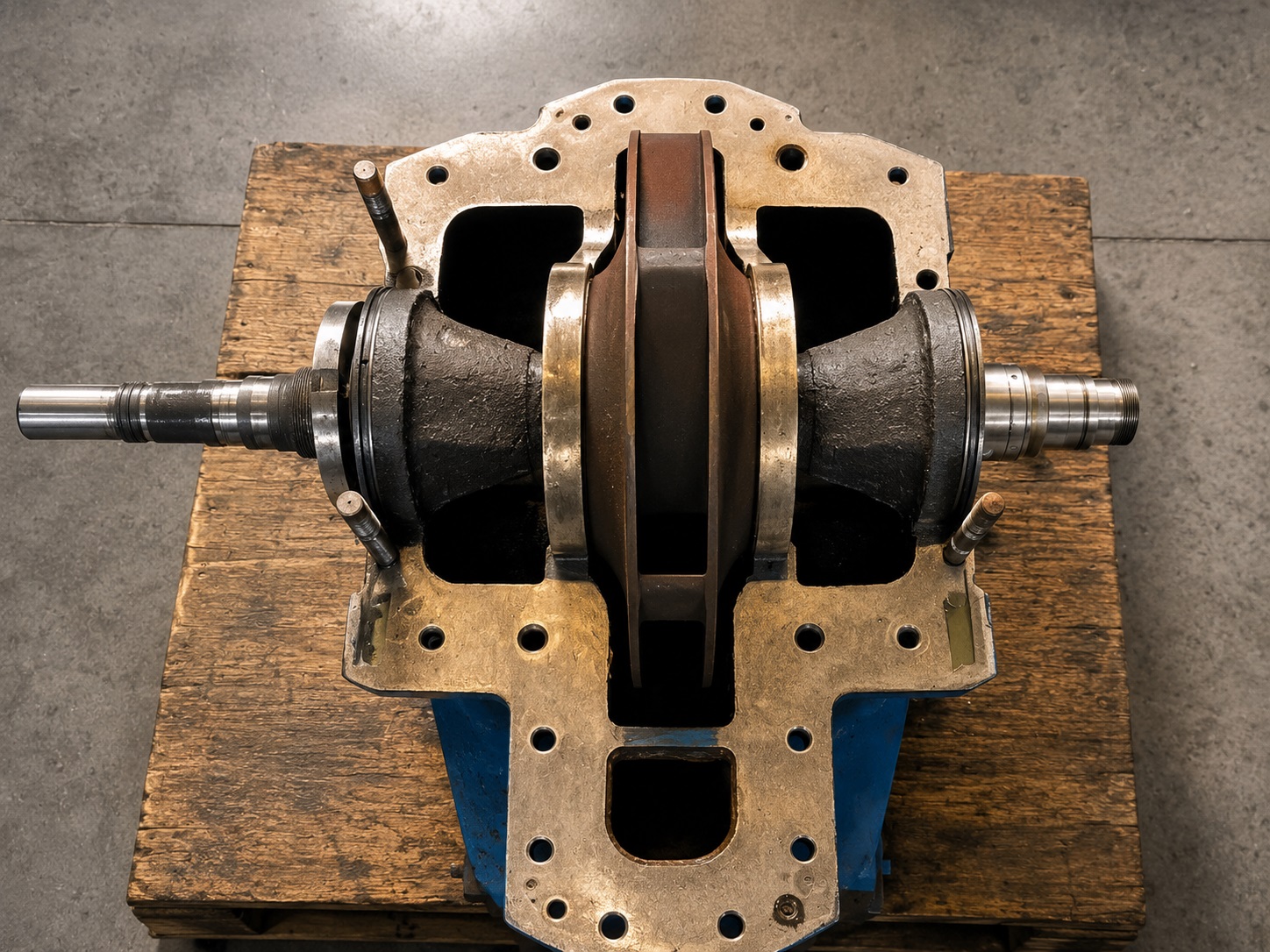 Open industrial pump showing internal components assessed during pump repair and failure review