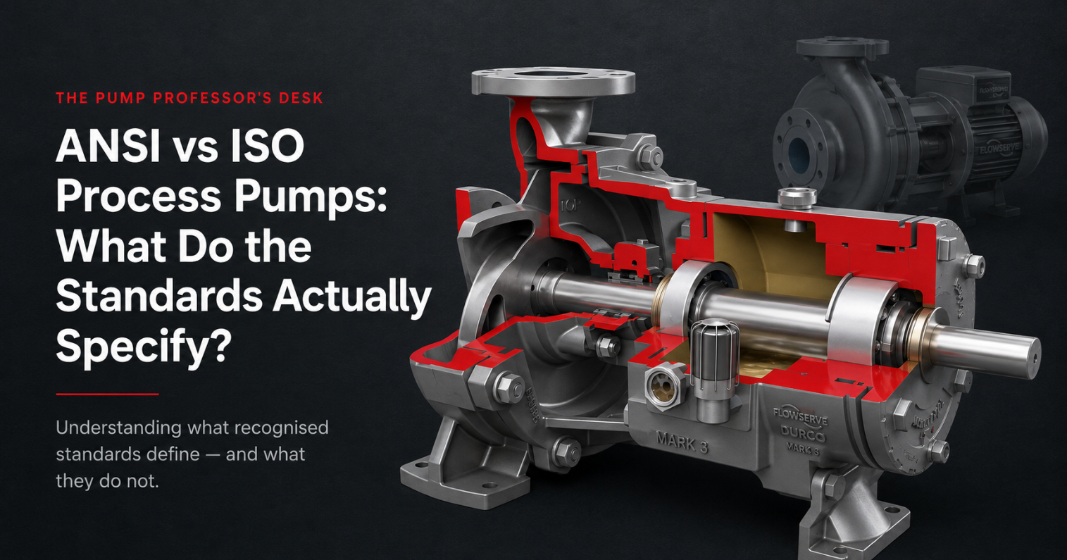 Flowserve Durco Mark 3 ISO process pump cutaway illustrating ANSI and ISO process pump standards for industrial applications.